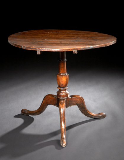 Appraisal: George III-Style Oak Tripod Table late th century the tilting