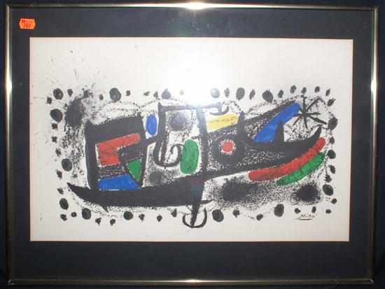 Appraisal: Joan Miro Spanish th century ''Star Scene '' lithograph framed