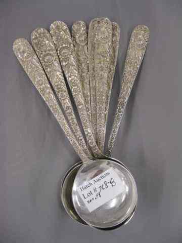 Appraisal: Kirk ''Repousse'' Sterling Soup Spoons '' no monogram light use