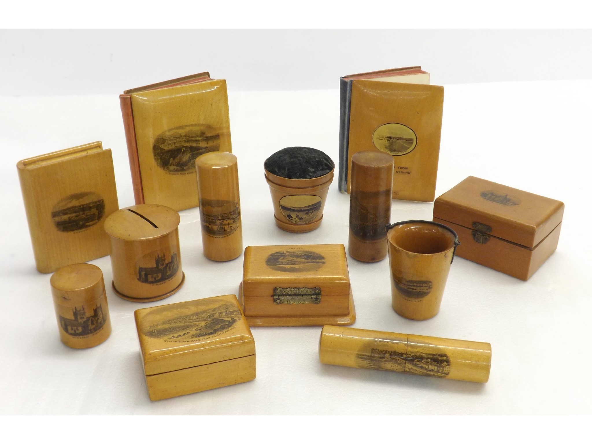 Appraisal: Mauchline ware - assorted items mainly with transfers of the