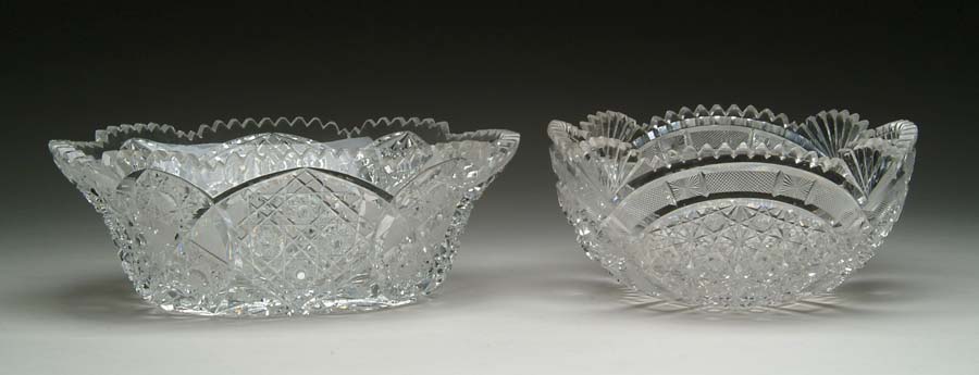 Appraisal: TWO CUT GLASS BOWLS Lot consists of a in bowl