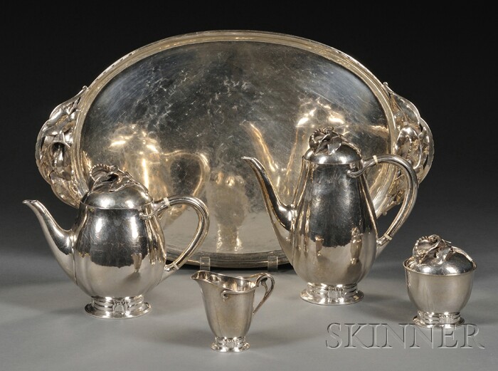 Appraisal: Per Smed Four-piece Silver Coffee and Tea Service with Matching