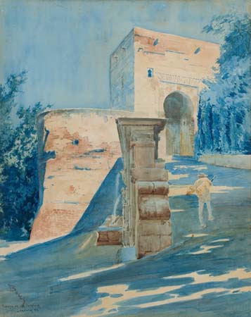 Appraisal: FRANK MYERS BOGGS Puerta de la Justicia Granada Watercolor x