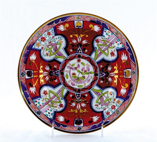 Appraisal: Chamberlain's Worcester porcelain soup plates circa Dollar pattern in vivid