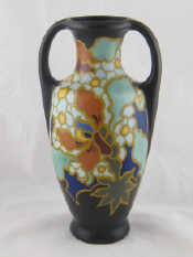 Appraisal: A Gouda studio ceramic two handled vase the body matt