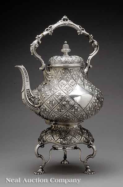 Appraisal: A Victorian Silverplate Kettle-on-Stand Richard Martin Ebenezer Hall Co Sheffield