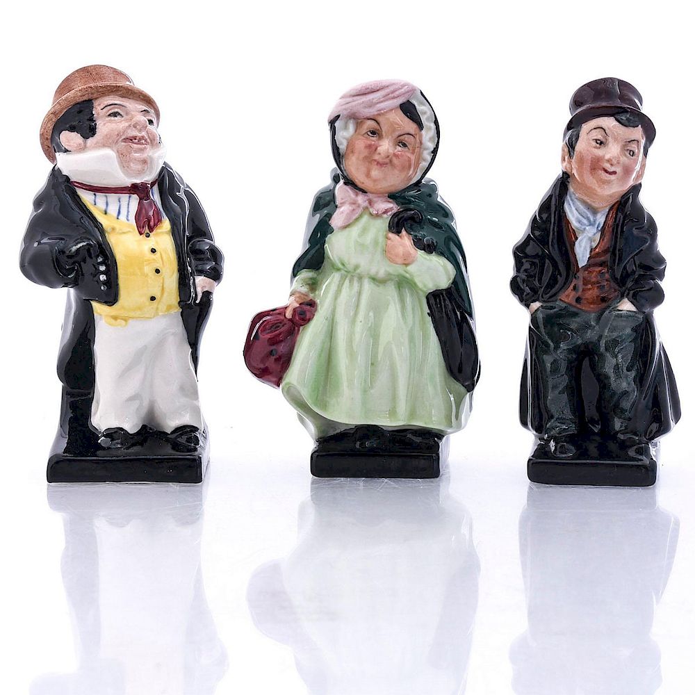 Appraisal: ROYAL DOULTON CERAMIC FIGURINES Sairey Gamp Artful Dodger Captain Cuttle