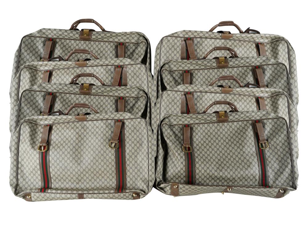 Appraisal: GUCCI SET OF VINTAGE LUGGAGEstamped to leather closures Made in