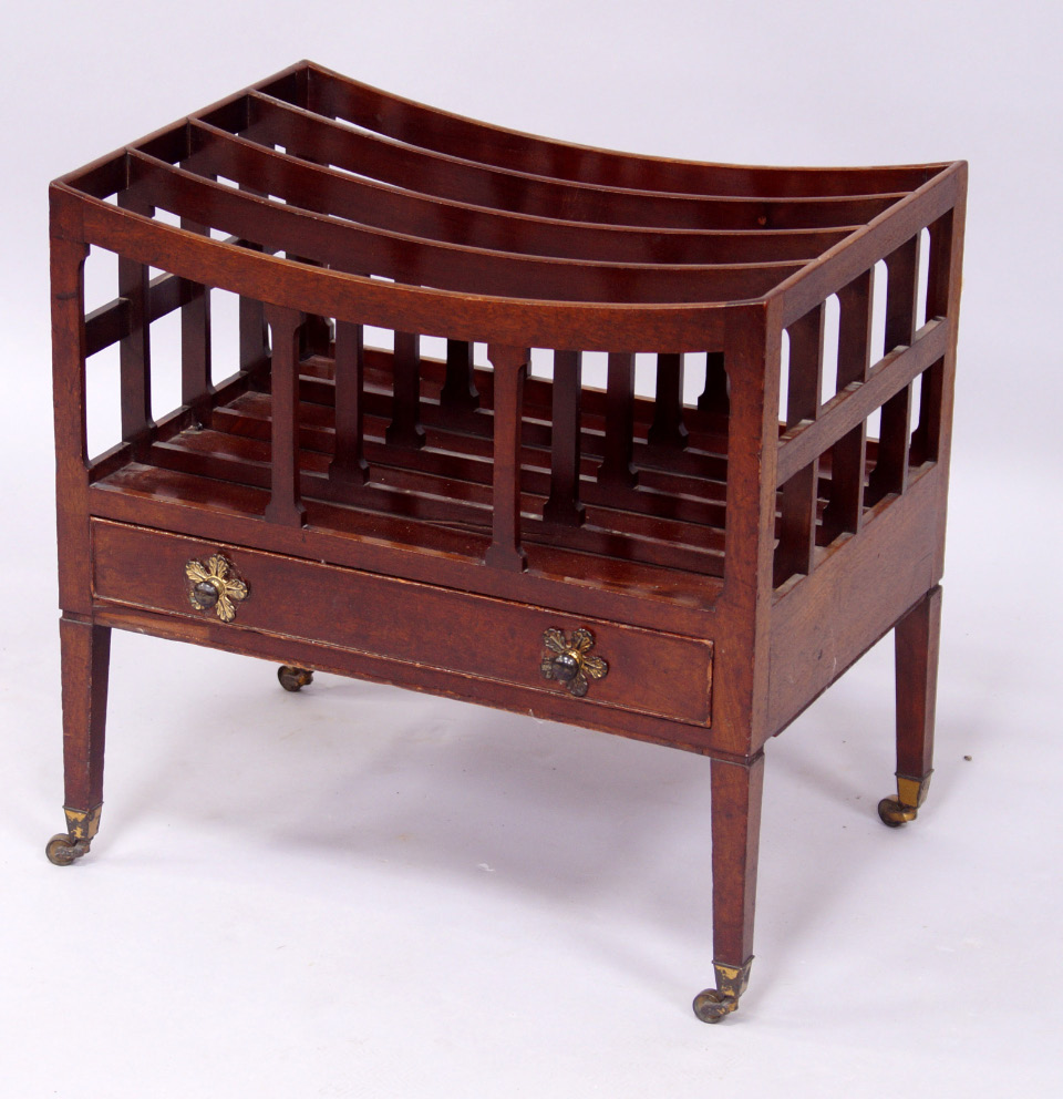 Appraisal: A George III mahogany Canterbury of traditional form with single