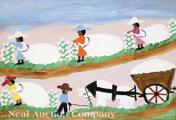 Appraisal: Clementine Hunter American Louisiana - Picking Cotton oil on board