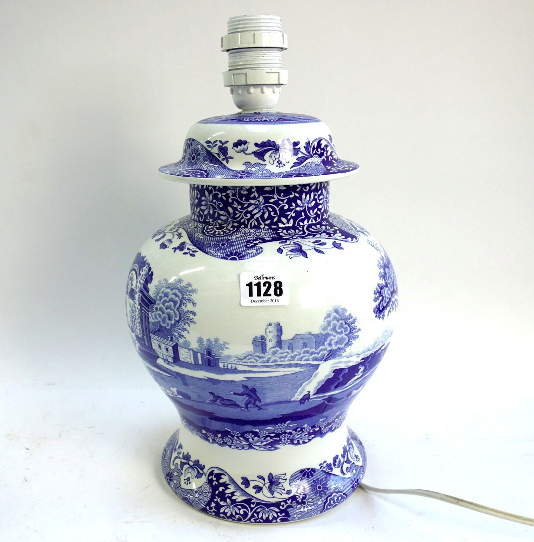 Appraisal: A quantity of Spode blue and white pottery decorated in