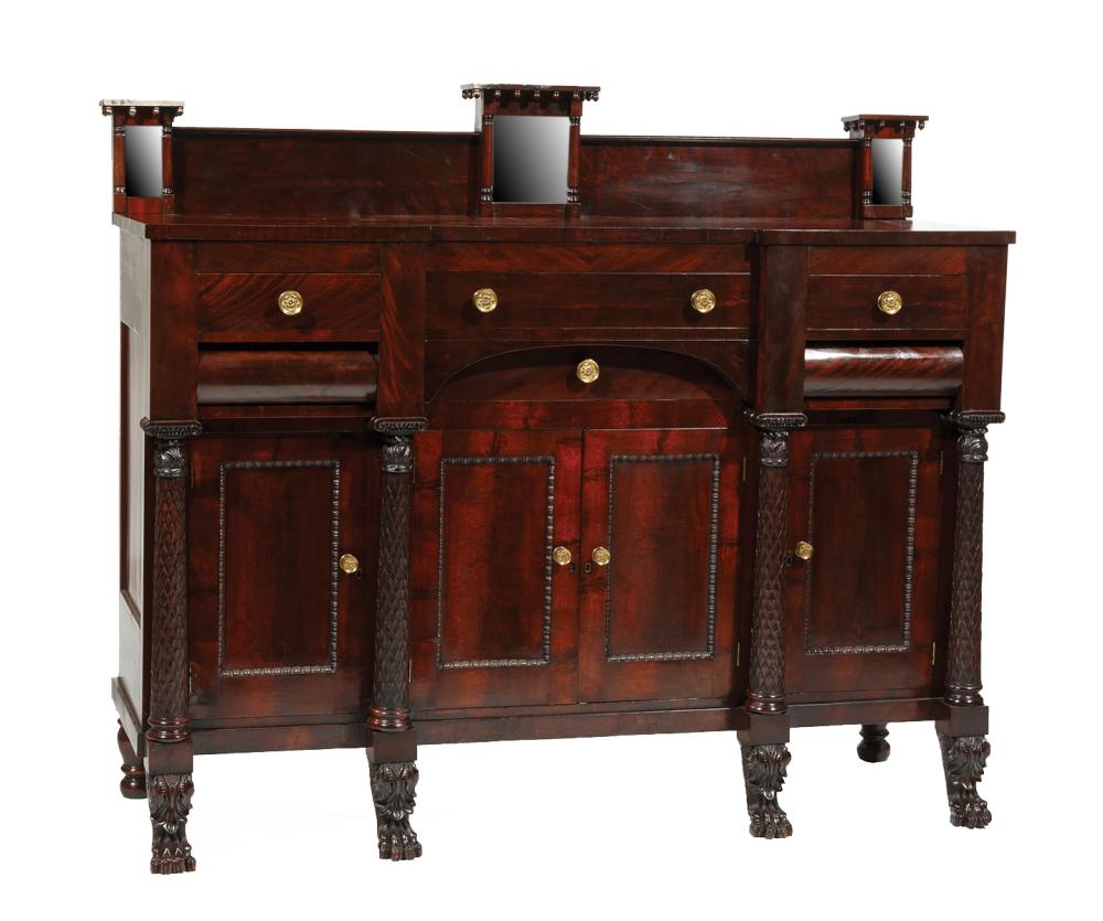 Appraisal: American Late Classical Carved Mahogany Sideboard mid- th c Mid-Atlantic