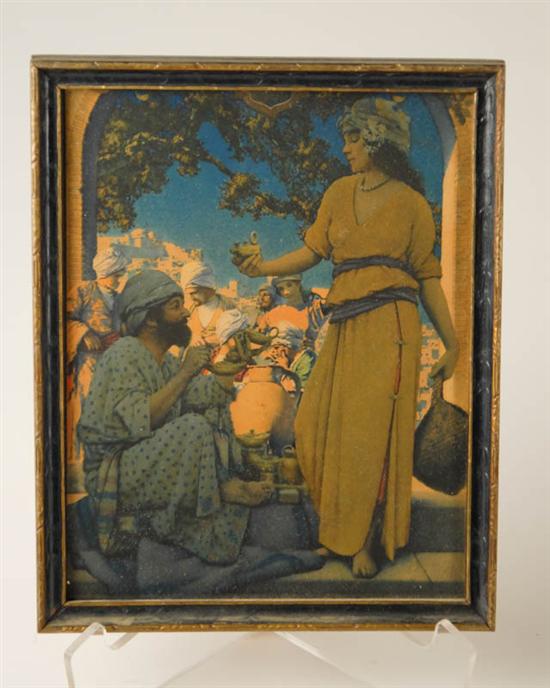 Appraisal: Maxfield Parrish Print Lampseller of Bahgdad in period frame Edison-Mazda