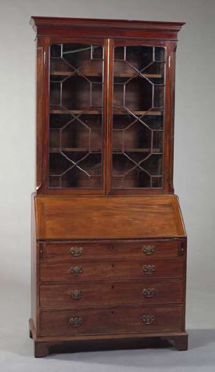 Appraisal: George III Mahogany Secretary Bookcase first quarter th century and