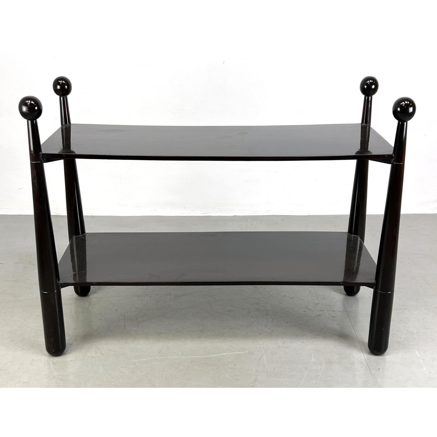 Appraisal: JEAN ROYERE Style Ebonized Hall Console Table tapered legs with