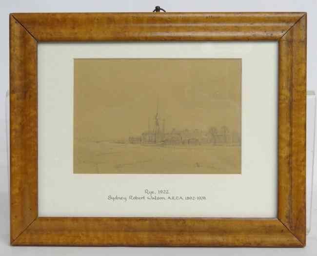 Appraisal: Drawing harbor scene signed ''S Robert Watson'' Sydney Robert Watson