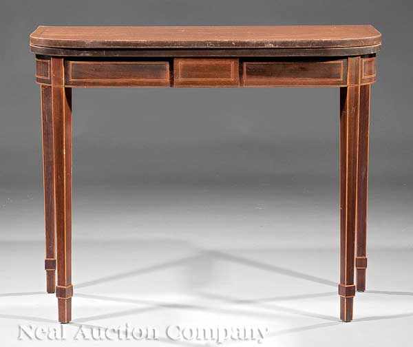 Appraisal: An English Inlaid Oak and Mahogany Games Table th c