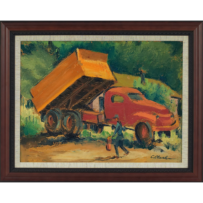 Appraisal: Claude Clark American - ''Man and Dump Truck '' c