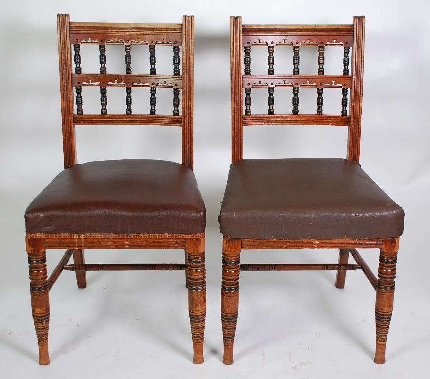 Appraisal: SET OF TEN LATE NINETEENTH CENTURY WALNUT DINING CHAIRS the