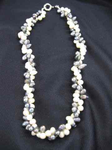 Appraisal: Pearl Necklace double intertwined peacock white pearls '' long