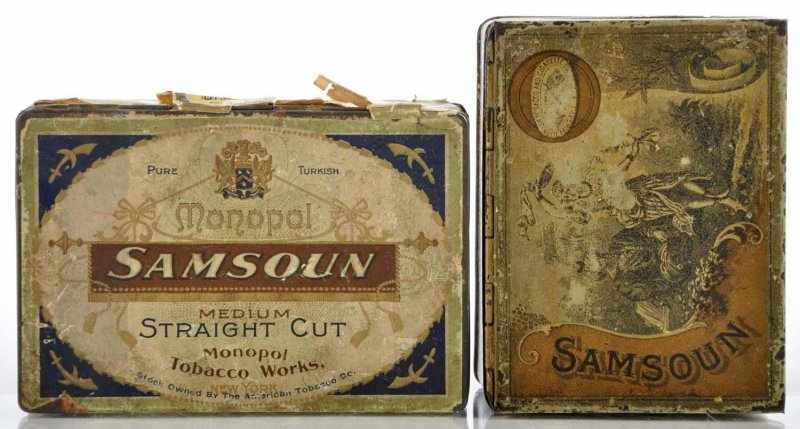 Appraisal: Lot of Square Corner Tobacco Tins Description One of the