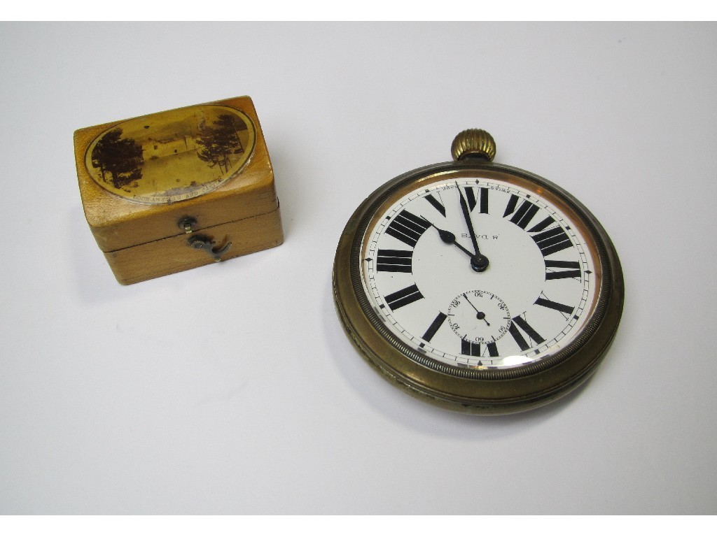 Appraisal: Lot comprising an Day travel watch and a Mauchline box