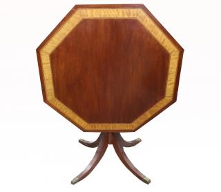 Appraisal: Georgian Style Mahogany Satin Wood Tilt Top Table Georgian Style