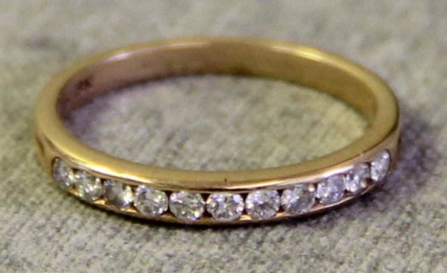 Appraisal: JEWELRY Tiffany Co Diamond Wedding Band kt yellow gold Tiffany