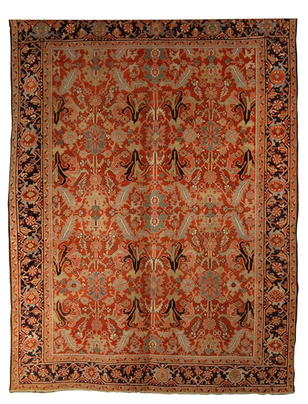 Appraisal: ORIENTAL RUG HERIZ ' x ' Central stylized element surrounded