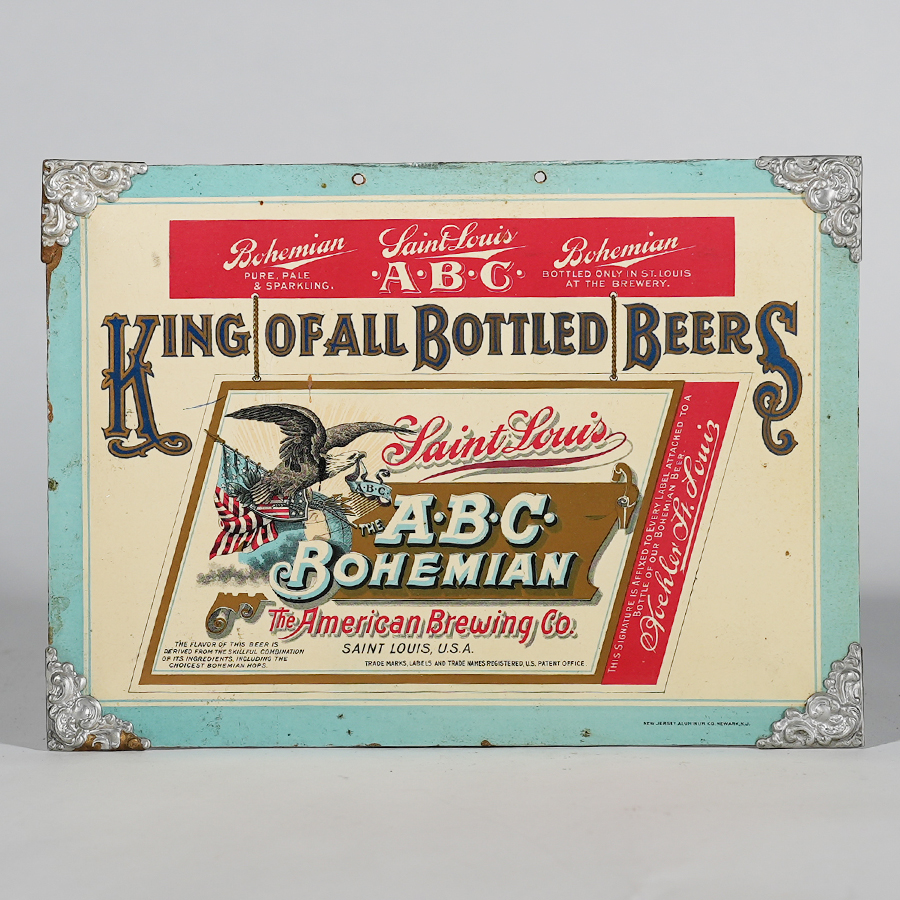 Appraisal: A-B-C St Louis Bohemian Pre-prohibition SignReference n aBrewery American Brewing