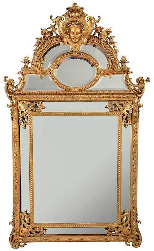 Appraisal: A Fine Louis XIV Style Gilt Mirror Framed Mirror French