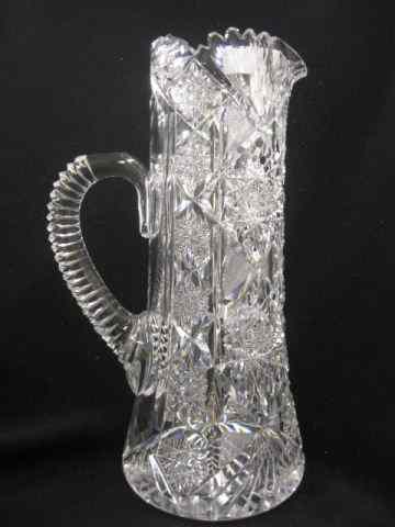 Appraisal: Brilliant Period Cut Glass Tall Pitcher outstanding overall cut work