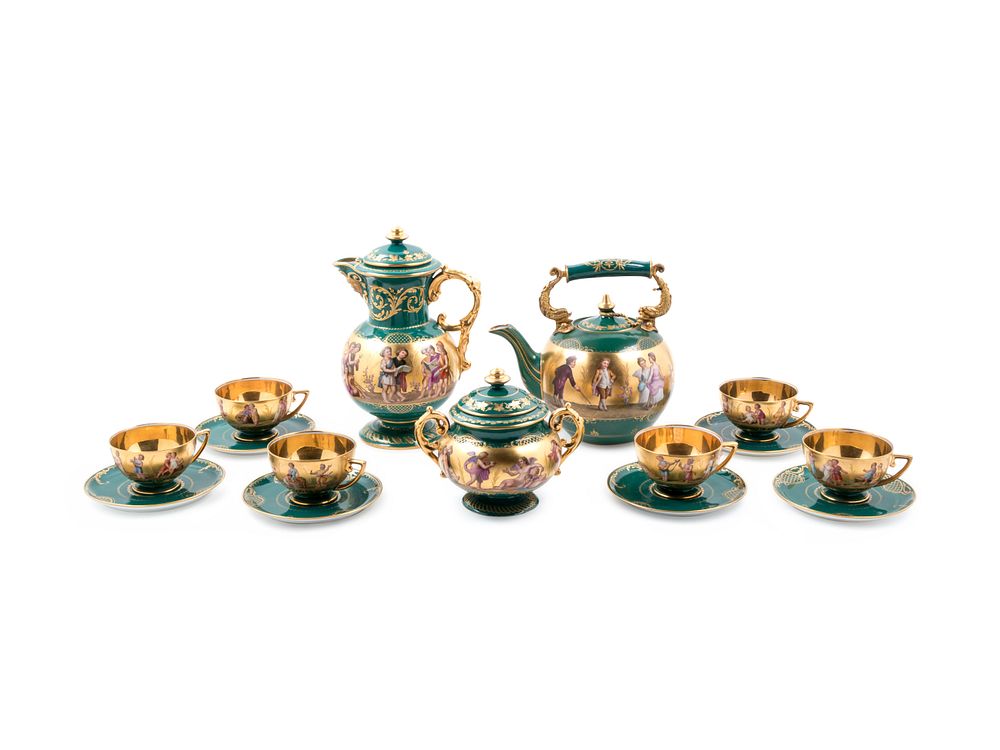 Appraisal: A Vienna Porcelain Tea and Coffee Service A Vienna Porcelain