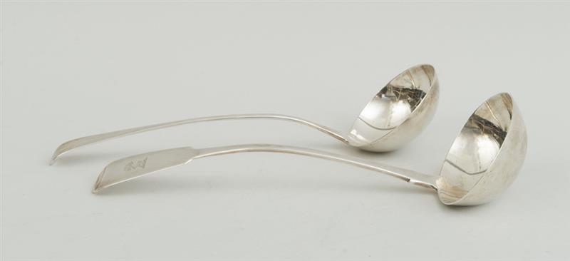 Appraisal: GEORGE III SILVER PUNCH LADLE AND AN IRISH GEORGE IV