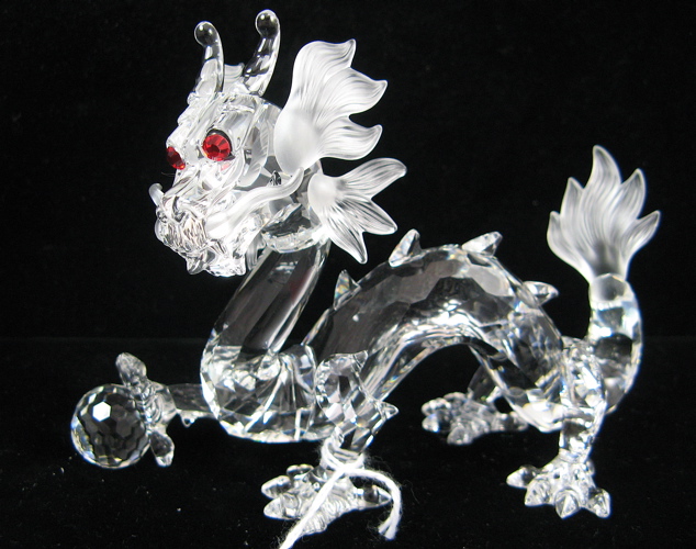 Appraisal: SWAROVSKI AUSTRIAN CUT CRYSTAL DRAGON FIGURE having clear and faceted