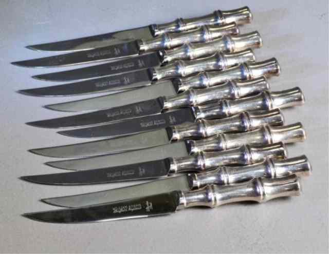 Appraisal: WILLIAM ADAMS STEAK KNIVES - SHEFFIELDLovely set of twelve stainless