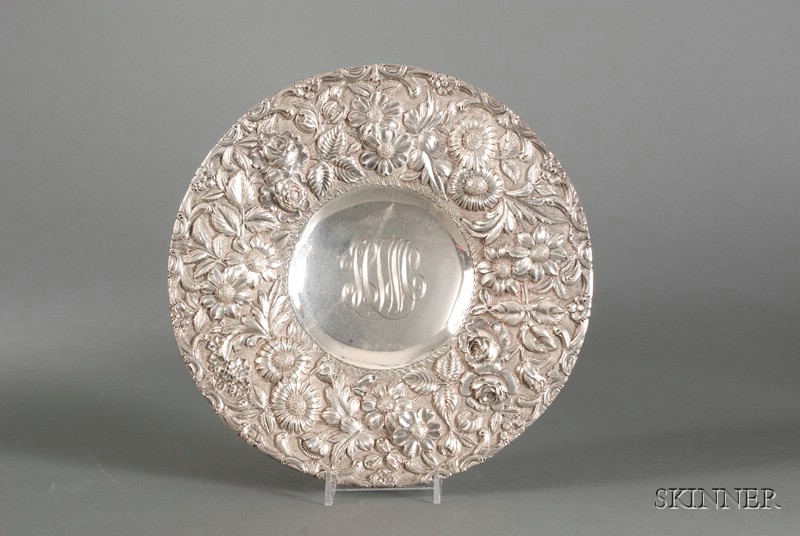 Appraisal: Jenkins Jenkins Inc Sterling Repousse Cake Plate Baltimore early th