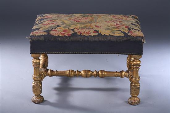 Appraisal: BAROQUE REVIVAL STYLE GILT-WOOD BENCH late th-early th century with