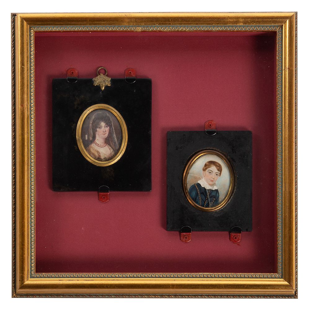 Appraisal: Pair of Continental Portrait Miniatures th century attributed as Italian