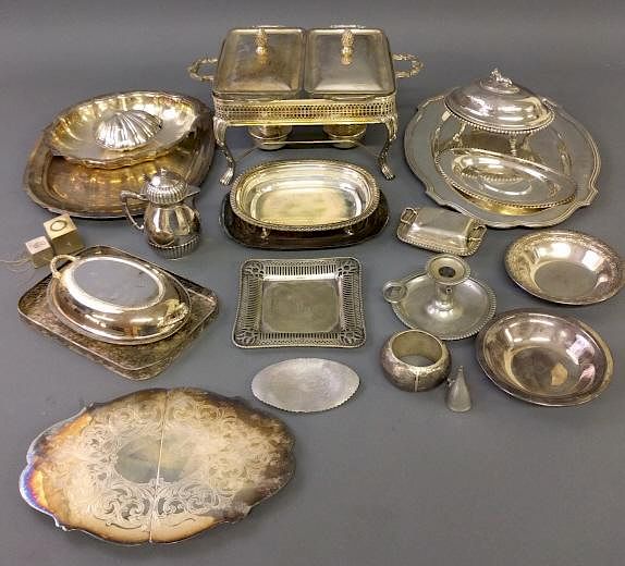 Appraisal: Miscellaneous Silver Plate Grouping Miscellaneous large grouping of silver plate