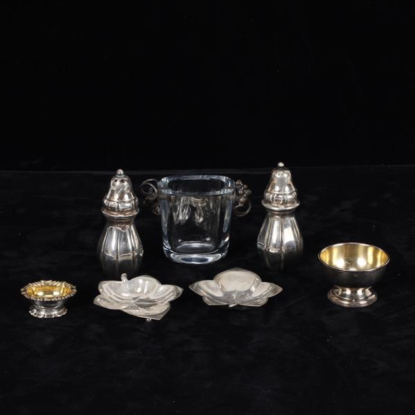 Appraisal: Tiffany Co sterling silver shakers nut dishes and salts pc