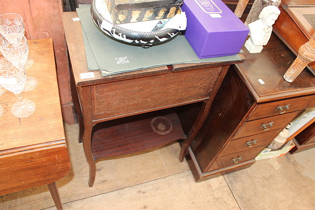 Appraisal: A VICTORIAN RECTANGULAR TOP JOINT STOOL sewing table and a