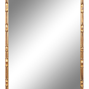 Appraisal: A Faux Bamboo-Framed Giltwood Mirror th Century Height x width