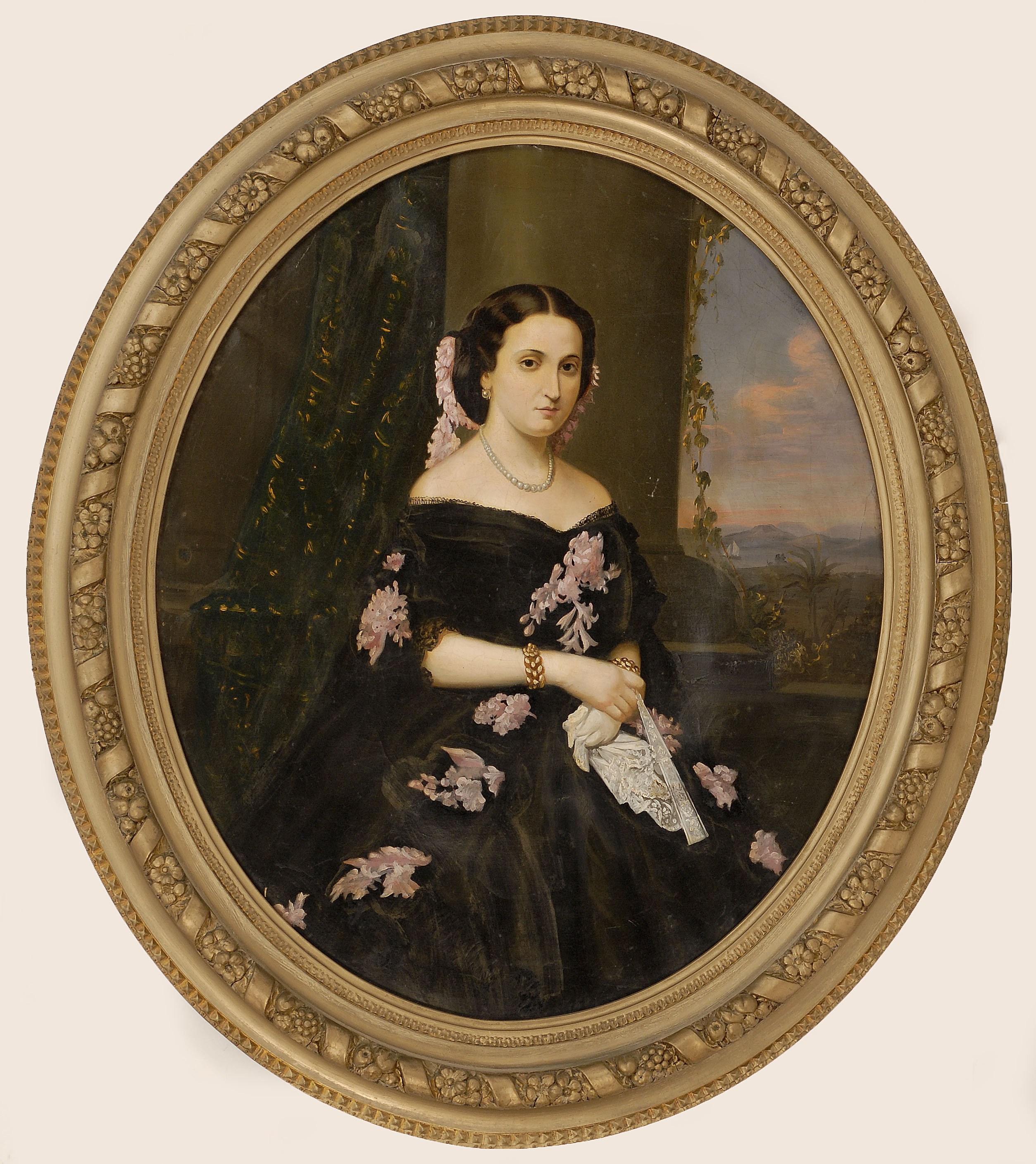 Appraisal: CONTINENTAL SCHOOLMid- th CenturyPortrait of a woman Depicts a young