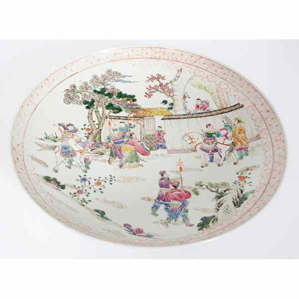 Appraisal: Chinese Export Charger Chinese Export A monumental porcelain charger depicting