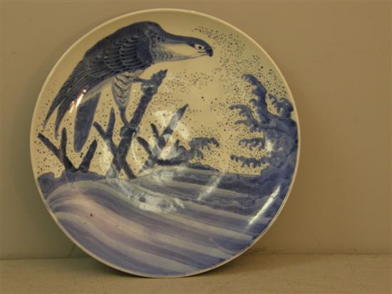 Appraisal: Chinese blue and white dish decorated with an eagle diameter