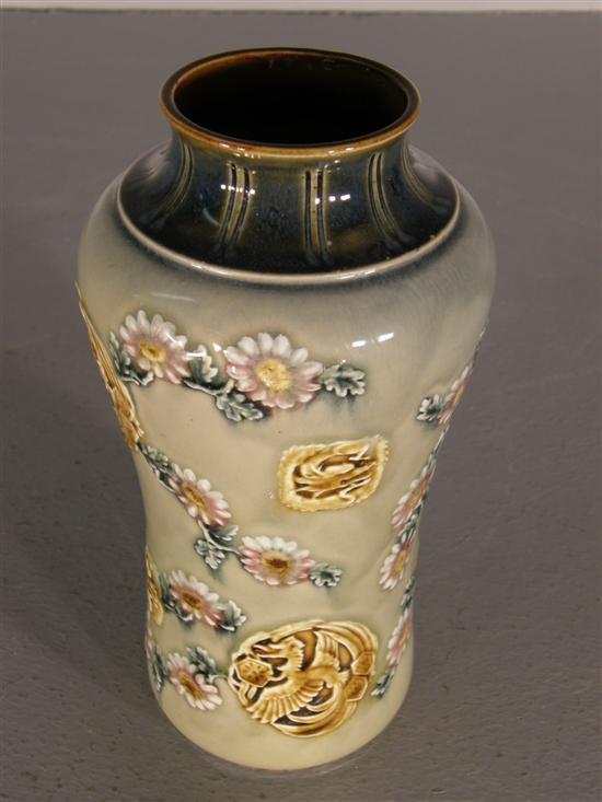 Appraisal: Doulton Lambeth vase light green body with moulded floral decoration