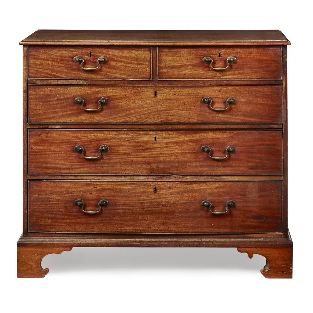 Appraisal: GEORGE III MAHOGANY CHEST OF DRAWERS TH CENTURY the moulded