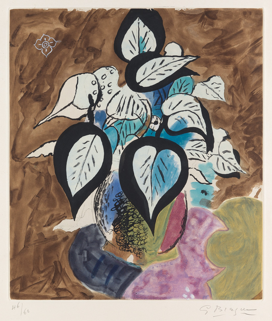 Appraisal: GEORGES BRAQUE Feuillage en couleurs Color etching x mm x