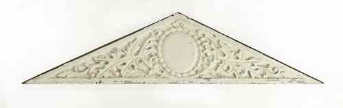 Appraisal: Carved pine tympanum panel th c h w